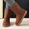 Fashion Mid Calf Snow Boots 2024 New Women Waterproof Warm Platform Boots Large Size 44 Winter Slip On Flat Casual Woman Booties
