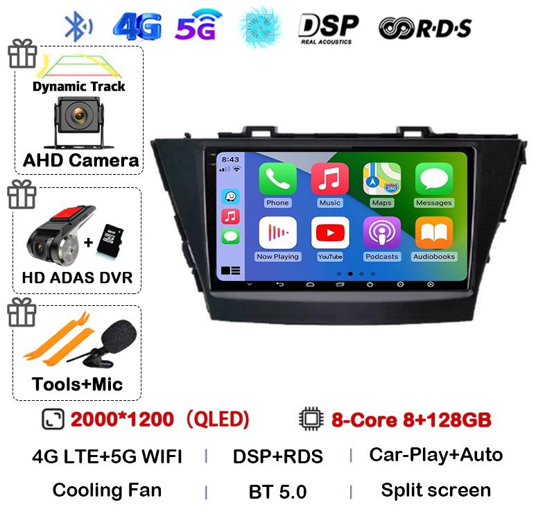 Android 14 Carplay для Toyota Prius Plus V Alpha 2012 2013 2014 2015 2016 2017 LHD/RHD автомобильный радиоприемник мультимедийный плеер стерео GPS BT