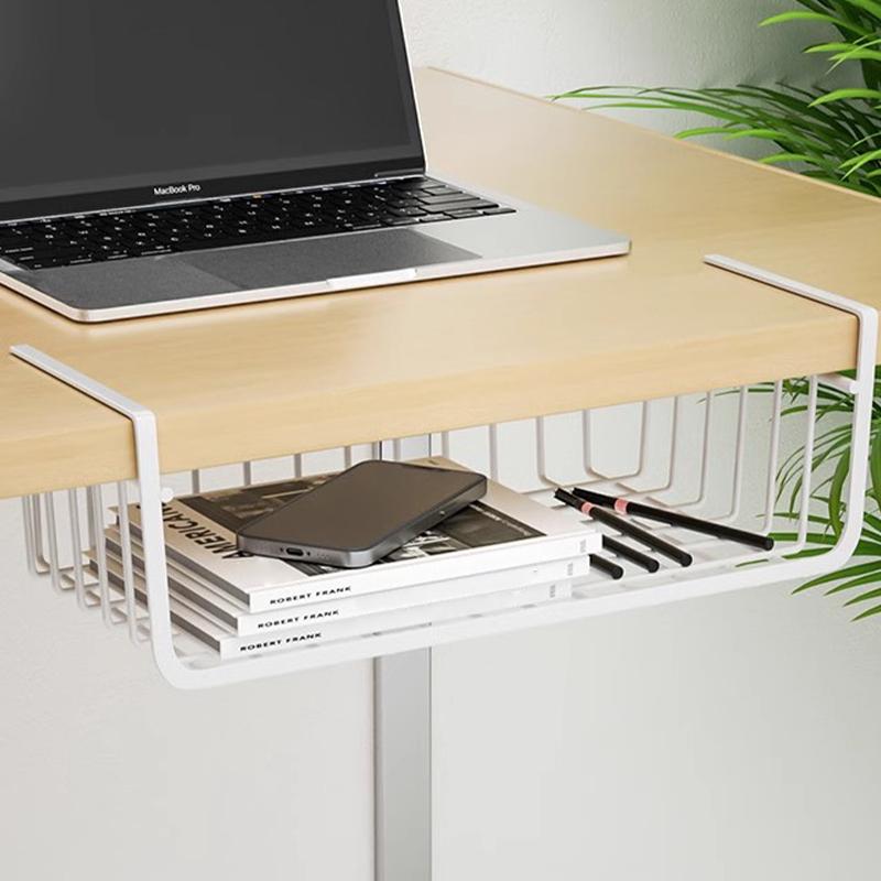 1 шт. Белая/Черная подвесная сетчатая корзина из железа, большая вместимость, подвесная под шкаф, на стену, в гардероб, корзина для хранения, кухонные инструменты