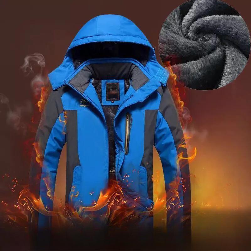 Мужские термальные парки больших размеров зимние куртки водонепроницаемое пальто ветровка куртка толстая защита от холода флисовые пальто Hombre
