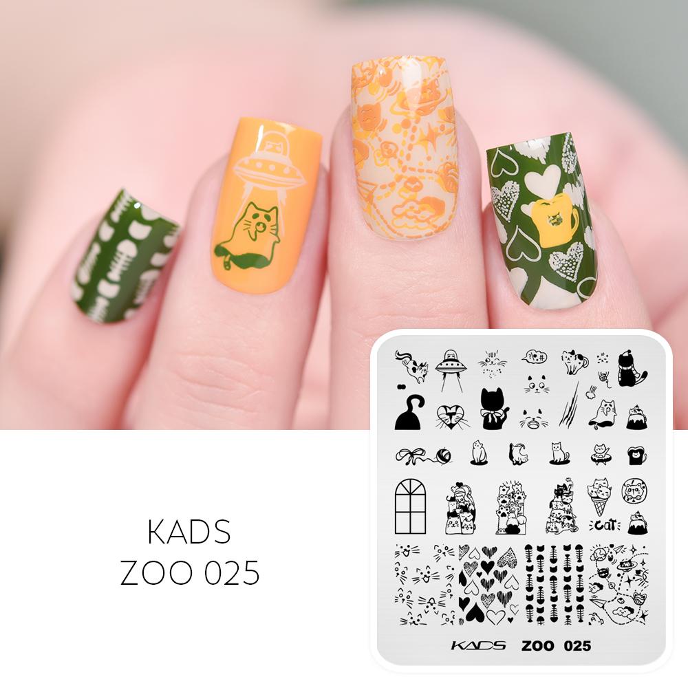 kads Chinese Stamping Nail Stamp Plate Tree Peony Butterfly Design Nail Art Printing Gel Polish 7*8cm Image Templates Plate