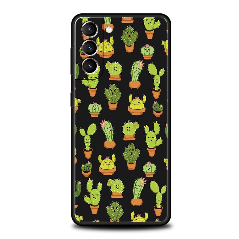 Чехол-растение кактус для Samsung Galaxy S24 S23 S22 S20 S21 FE Ultra S24 S23 S10 S10E S9 S8 Plus 5G Силиконовый чехол для телефона Capas Сумки