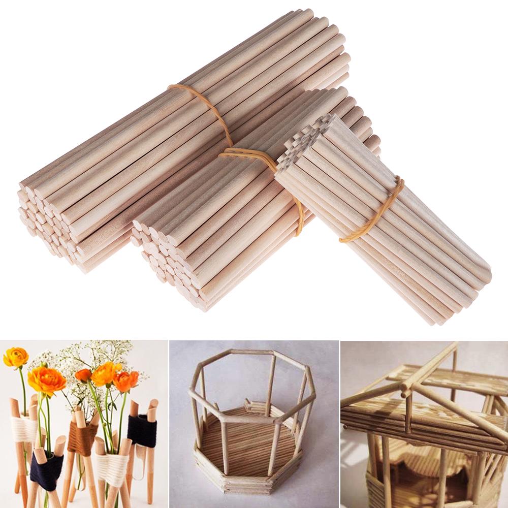 10/50Pcs Pine Round Wooden Rods Counting Sticks Educational Toys Durable Dowel For Building Model Woodworking DIY Crafts Tools