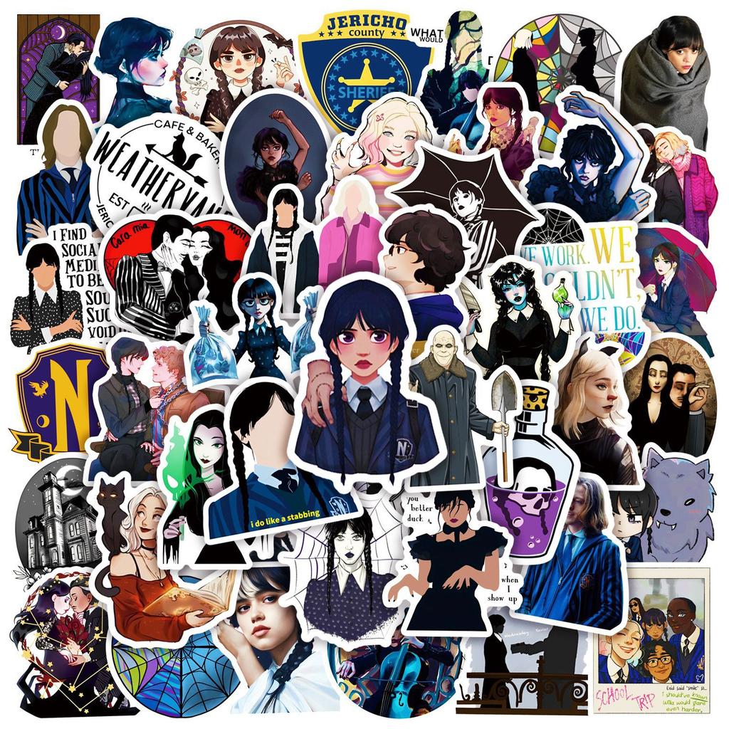 Stickers Wednesday Addams Wednesday Wednesday Sticker Pack Stickers Set 51 Pcs