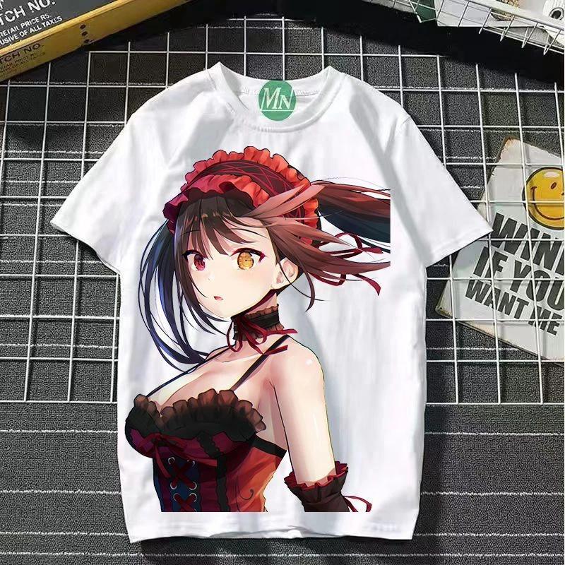 DATE A LIVE Куруми Токисаки Аниме Манга Футболка Рубашка Костюмы Полиэстер