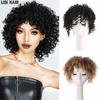 Synthetic Black Bob Wig With Bangs Wigs Short Curly Full Wig For Black Women Party Daily Wear