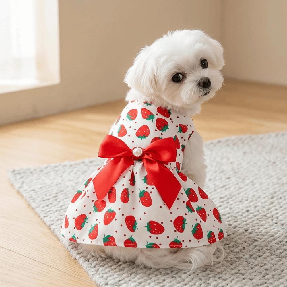 Lightweight Dog Dress Breathable Cat Apparel Flexible Princess Outfit Casual Travel