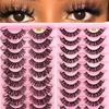 10 Pairs Eye Lashes Natural Long Wispy Volume DD Curl False Eyelashes Russia Volume Faux Mink