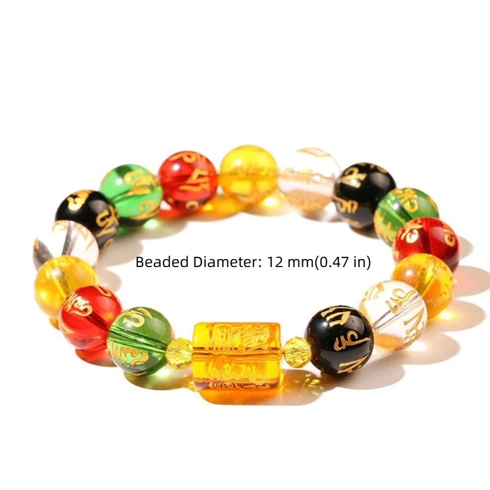 Buddhism Luck Wealth Bracelet Crystal God of Wealth Beaded Bracelet Feng Shui Bracelet Gift