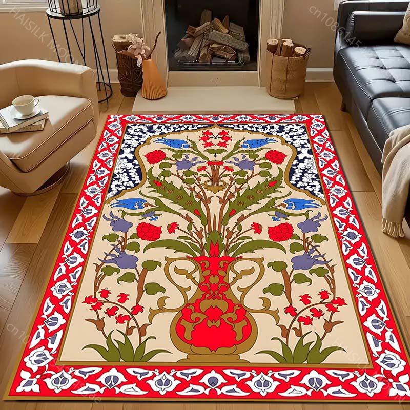 Красочный ковер с узором в исламском стиле для гостиной, спальни, дивана, придверный коврик для декора, коврик для зоны диванного столика, нескользящий коврик для пола в подарок