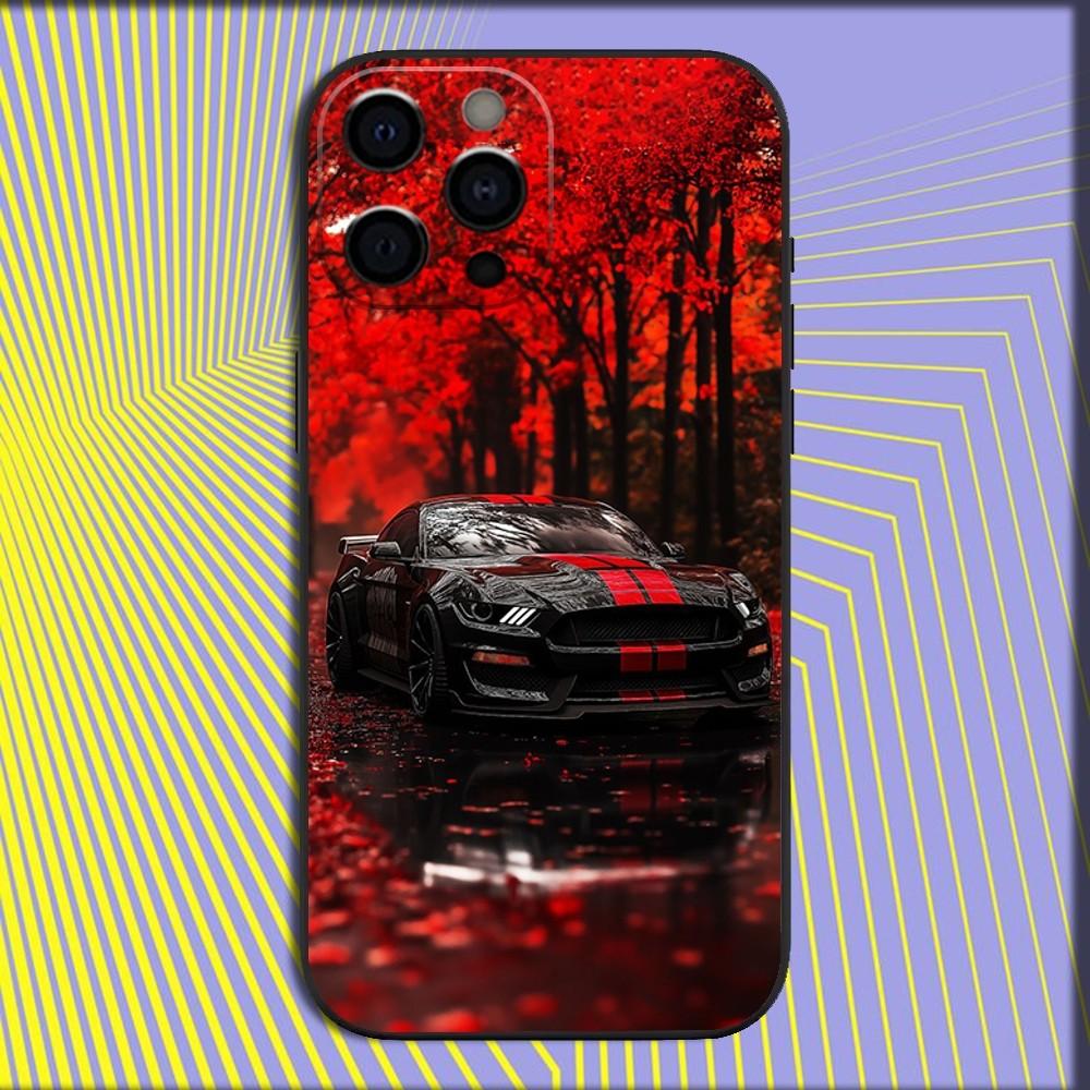 Крутой чехол для телефона F-Fords Car M-Mustang для iPhone 16,15,14,13,12,11,Pro,X,XS,Max,XR,Plus,Mini, Мягкий черный чехол