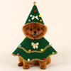 Cartoon Christmas Dog Cape Christmas Tree Design Polyester Pet Cloak Unique Adjustable Pet Christmas Clothing Festive Style