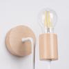 Kinkiet Ścienny Industrialny Biały Naturalne Drewno Do Salonu Sypialni 1Xe27 15W Timbo Sollux Lighting