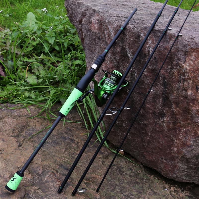 SOUGAYILANG Fishing Rod and Reel Carbon Fiber Fishing Pole Spinning Fishing Reel for Bass Fishing