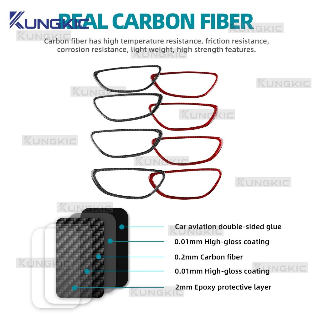 Carbon Fiber Style Interior Door Handle Frame Sticker for Renault Megane 4 2016-2025