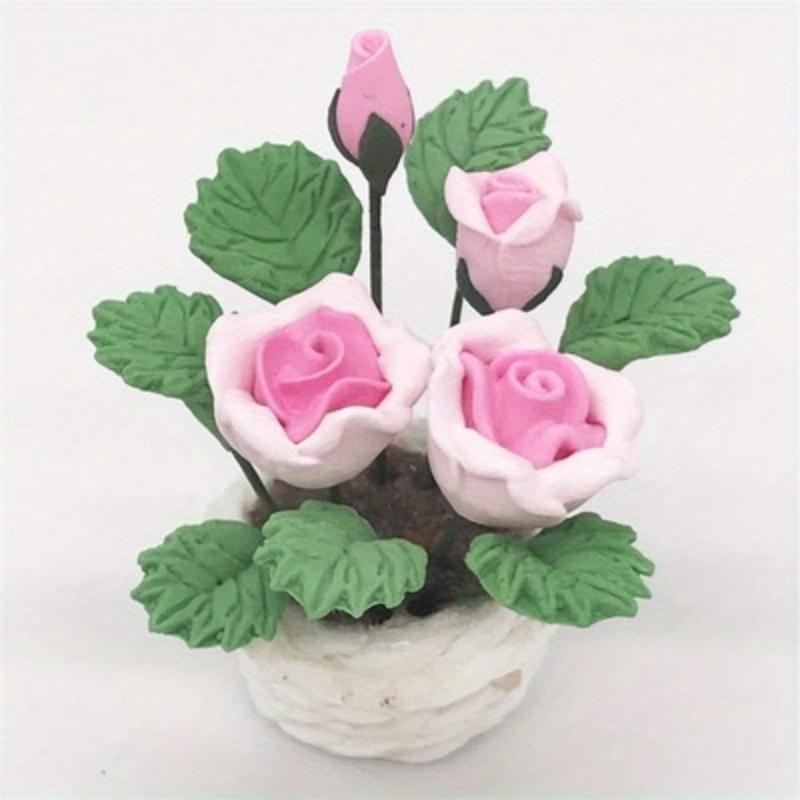 1/12 Кукольный домик Миниатюрный цветочный садовый орнамент Мини-зеленое растение Цветочный горшок Домашнее моделирование дерева в горшке Декор для кукольного домика