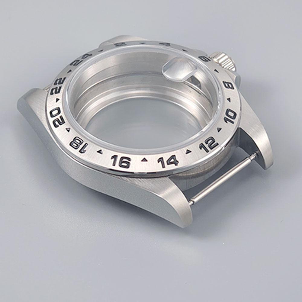 Корпус для часов 39 мм Old EXP 24-часовой GMT Стальной безель для механизма NH34 NH35 NH36 Сапфировое стекло Аксессуары для корпуса часов Explorer