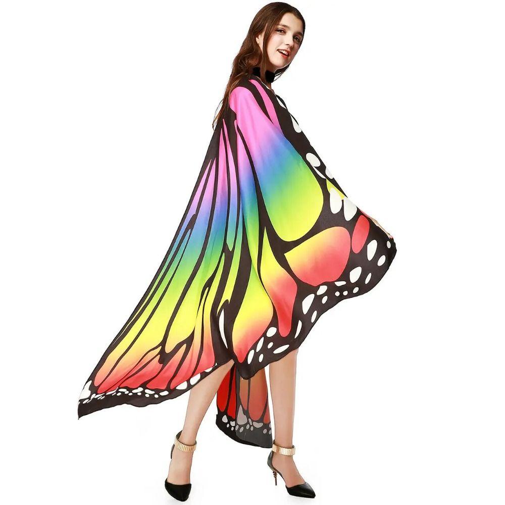 Fairy Butterfly Wings Shawl Party Rainbow Cloak Fashion Butterfly Cape