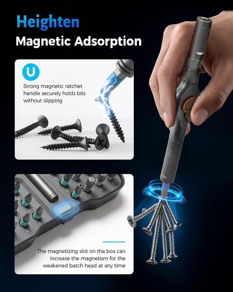24 In 1 Magnetic Ratchet Screwdriver Set Upgraded Multifunction Ratchet Screwdriver Tool with Removable T Handle Wrench Set