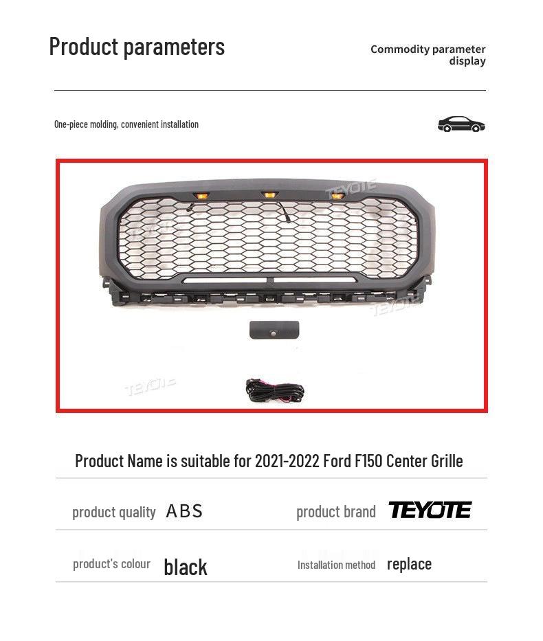 Center Mesh Grille for 21-22 Ford F150