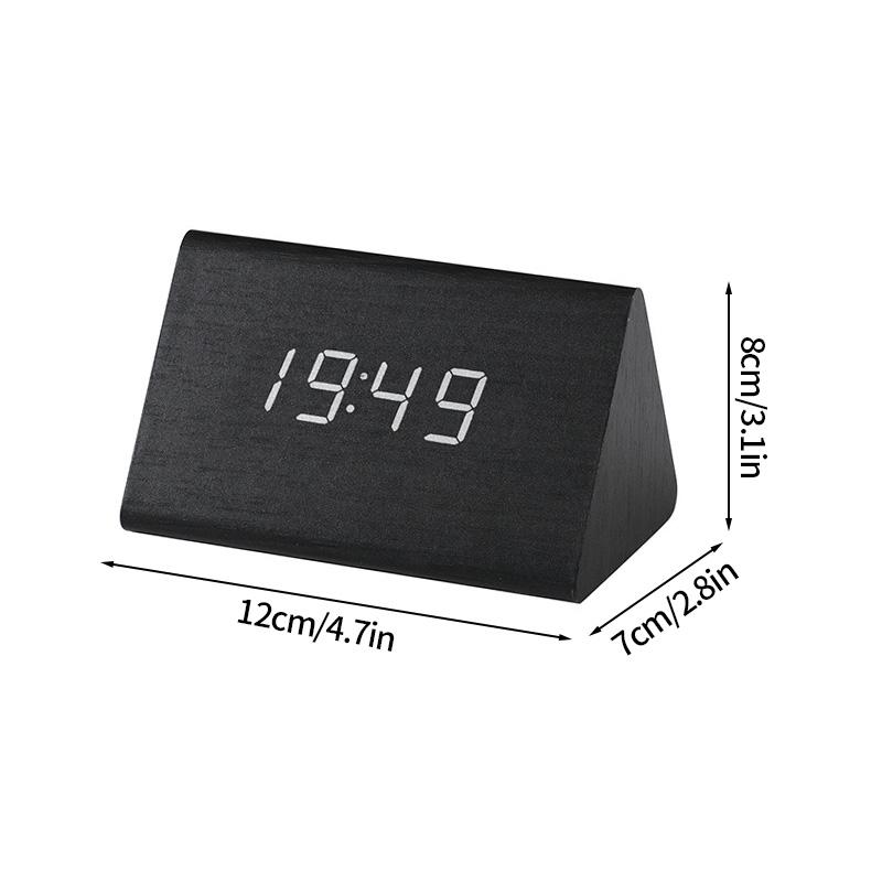 Деревянный цифровой будильник Настольные светодиодные часы Прикроватные светодиодные будильники Электронные часы Офисное украшение