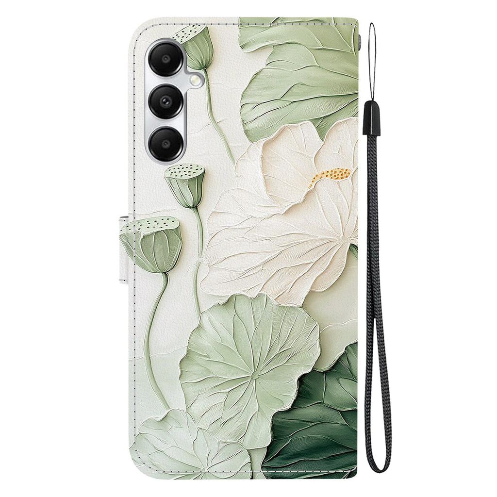 Чехол-кошелек для Samsung Galaxy A17 5G, кожаный чехол-подставка с принтом и ремешком