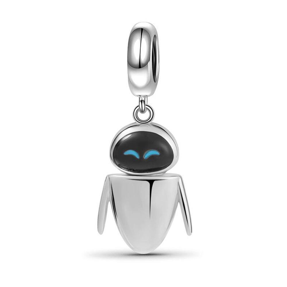 S925 Silver Salamander Heart Bead Cartoon Robot Vampire Theme Handmade Jewelry DIY Accessory