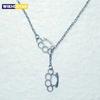 Fashion Vintage  Double Brass Knuckle Dusters Pendant Adjustable Cross Lariat Necklace For Women Men Goth Jewelry