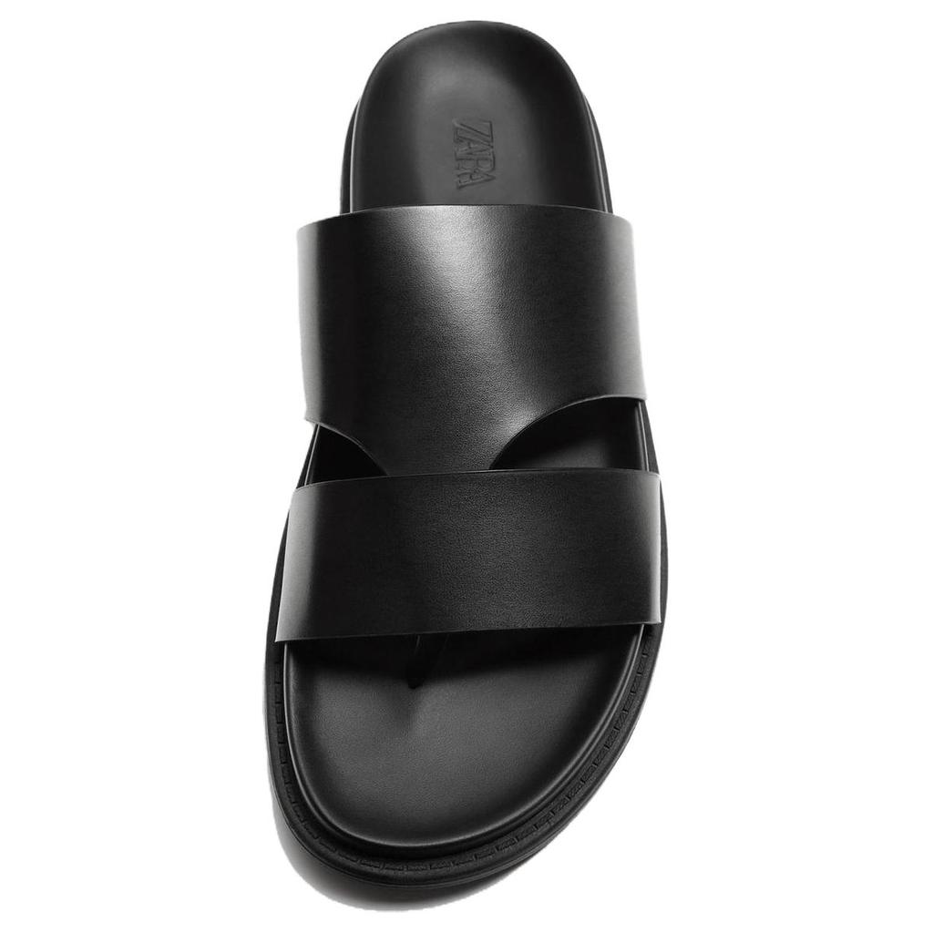 Zara Minimalist Non-Slip Slide Sandals Men Footwear Black 12763420800-35