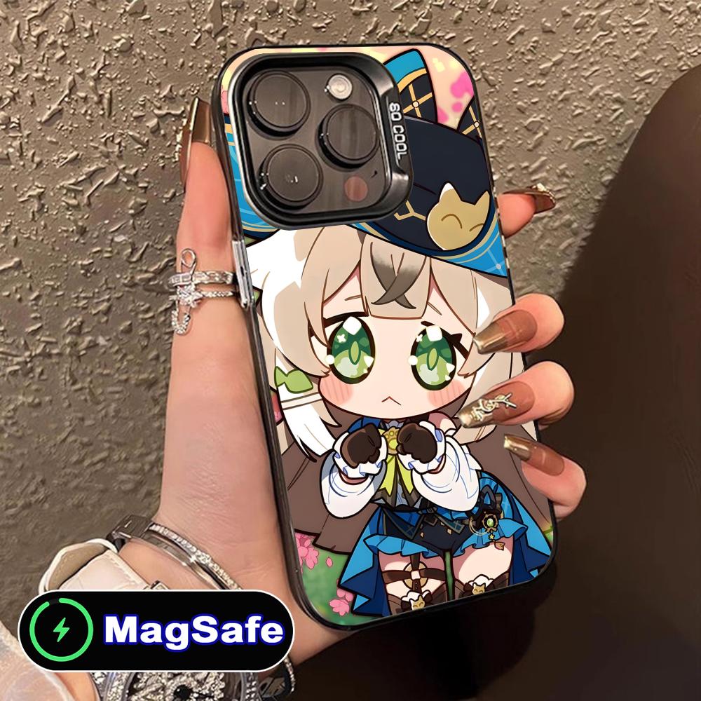 Game GI Kirara Mobile Phone Case for iPhone 17 16 15 14 13 12 11 Air Pro Max Plus MagSafe Translucent Colorful Cover Pretty