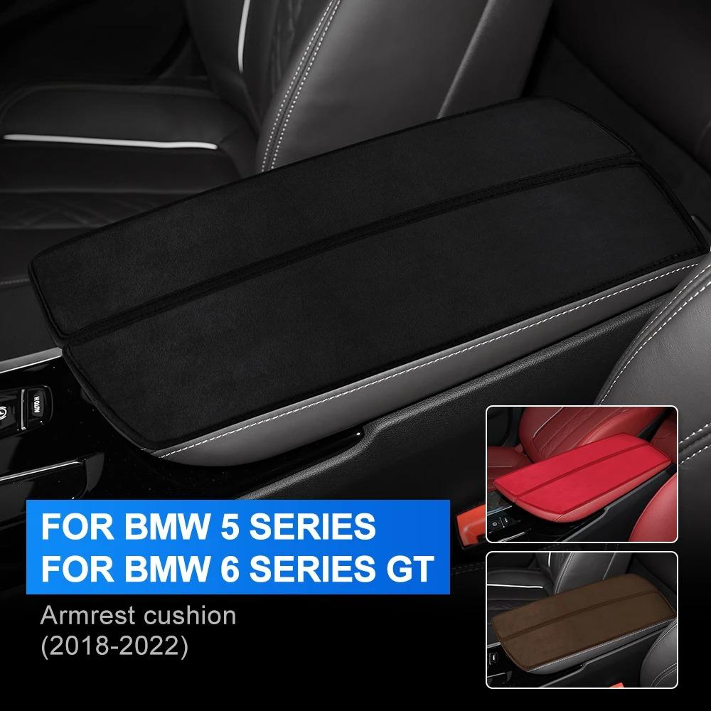 Car Armrest Box Cover Cushion Center Console Mat Pad For BMW 5 6 Series GT 2018-2022 G31 G30 G32 Auto Interior Accessories Suede