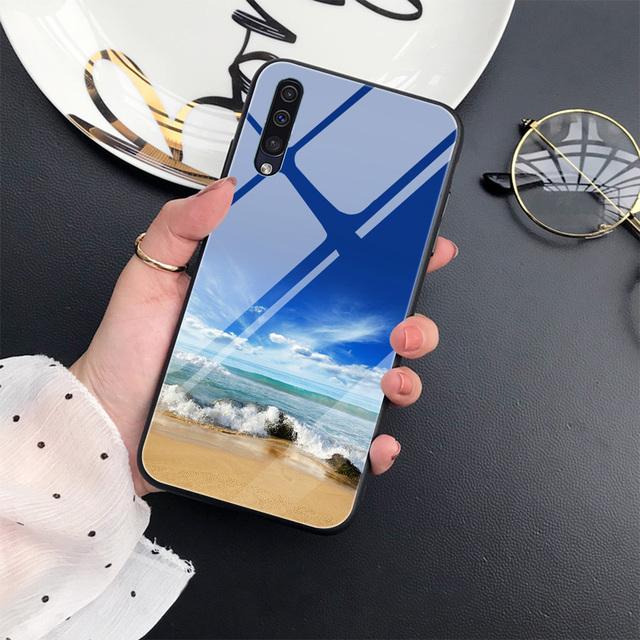 Чехол с морским пейзажем для Samsung Galaxy A52 A70 A71 A73 A53 A13 5g A03 A72 A22 A21s A03 Core A42, крышка из закаленного стекла