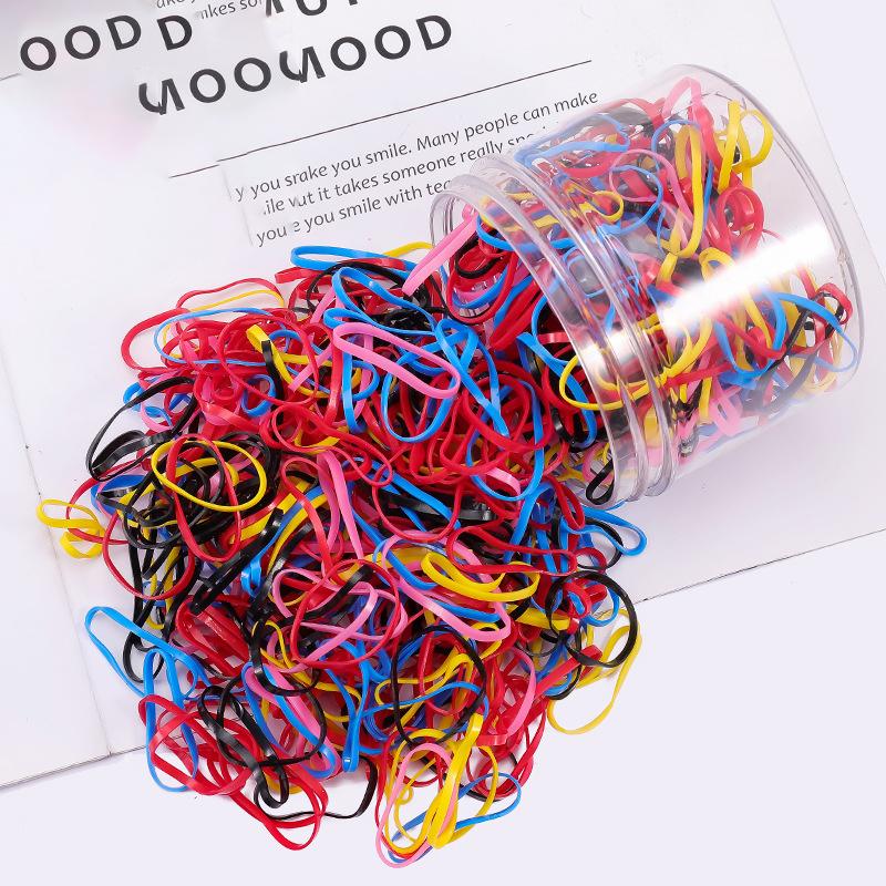 500pcs disposable thickened elastic bands for children's small hair accessories; elastic bands that are strong and never break