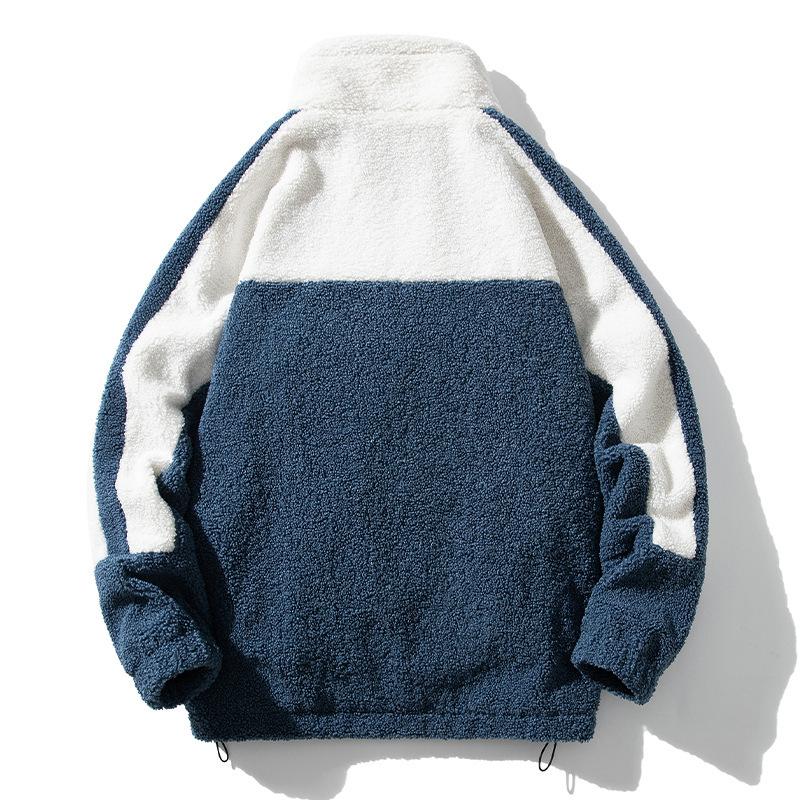 Men's Lamb Wool Coat Autumn and Winter Simple Ins Stand-up Collar Jacket Jacket Top