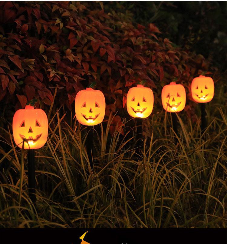 Solar LED Halloween Pumpkin Lantern for Outdoor Garden - Waterproof Decoration