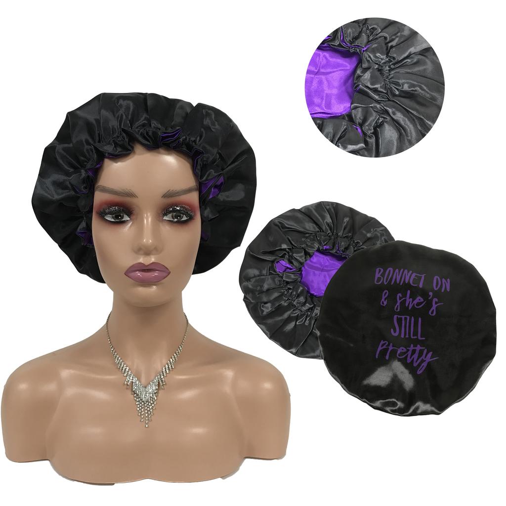 Best Selling Bonnet Satin Double Satin Lined Silk Hair Bonnet with Custom logo