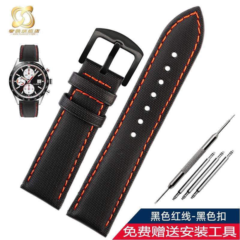 Ремешок для часов 20 22 мм Для Tag Heuer Racing F1 Car Calila seiko mido Citizen Нейлон коровья кожа Нижняя часть Быстросъемный Ремешок для часов браслет