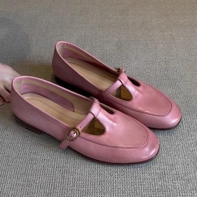 Guttega~ Мягкая кожа плоская подошва круглый носок ретро туфли Мэри Джейн женские туфли на одной педали одинарные туфли британские маленькие кожаные туфли лоферы