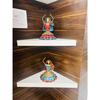 Set of 2 Metal Multicolor Rajasthani Decorative Lady Musician , Table Items for Home,Antique Gift Items, Tv Unit Showpiece (Each Size 9x10 Inch)