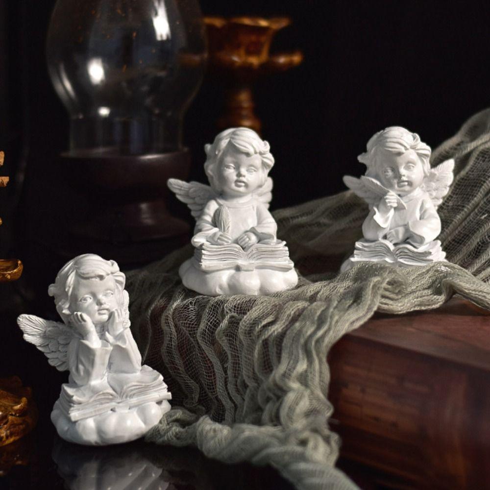 Resin Crafts European Style High Quality Sculpture Flower Fairy Angel Figurine Desktop Ornaments
