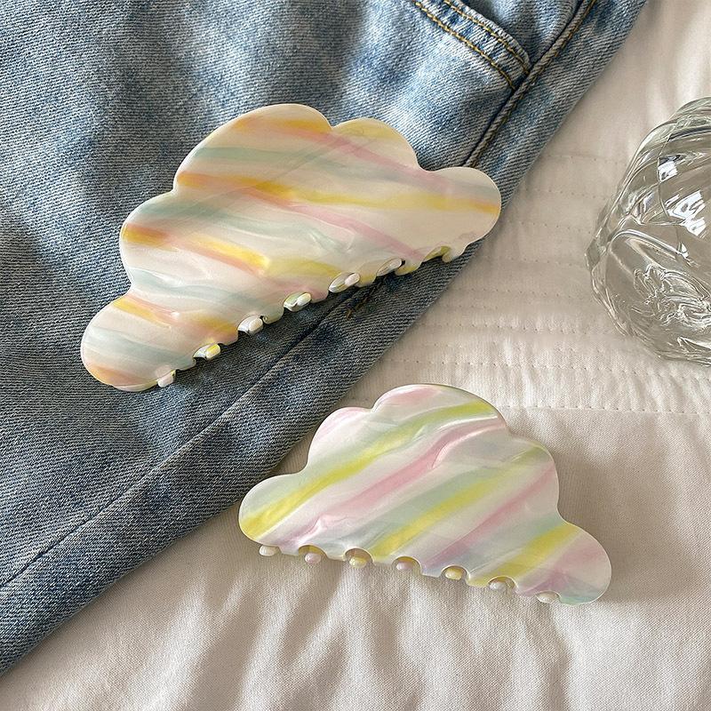 1 шт. Милая красочная заколка-облачко, заколка для волос среднего размера, женская заколка для волос, на затылок, заколка-акула, шпилька, аксессуар для волос