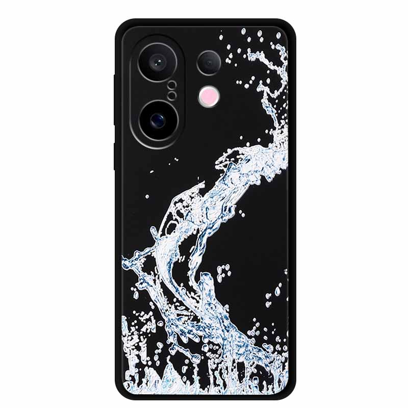 3D чехол для Vivo X200 FE 5G Чехол X 200 FE 6.31" Тисненый Цветок Черный Силиконовый Мягкий Задний Чехол Coque для Vivo S30 Pro Мини Чехлы