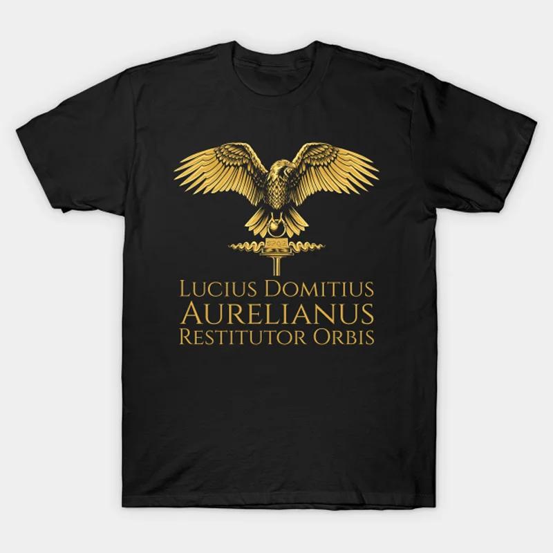 Ancient Roman Emperor Aurelian - Restitutor Orbis - SPQR T-Shirt 100% Cotton O-Neck Short Sleeve Casual Mens T-shirt Size S-3...
