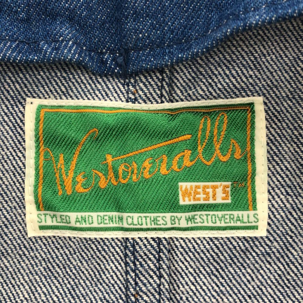 WESTOVERALLS сделано в Японии длинное джинсовое пальто без воротника F Женское Б/У