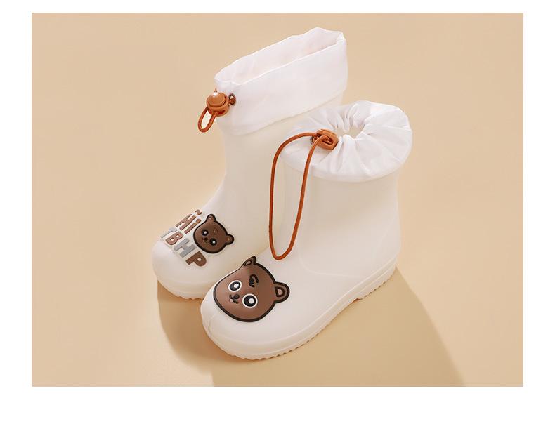 Водонепроницаемые детские резиновые сапоги Feng Qing Fan с нескользящей подошвой и эластичной манжетой - Мультяшный дизайн для малышей