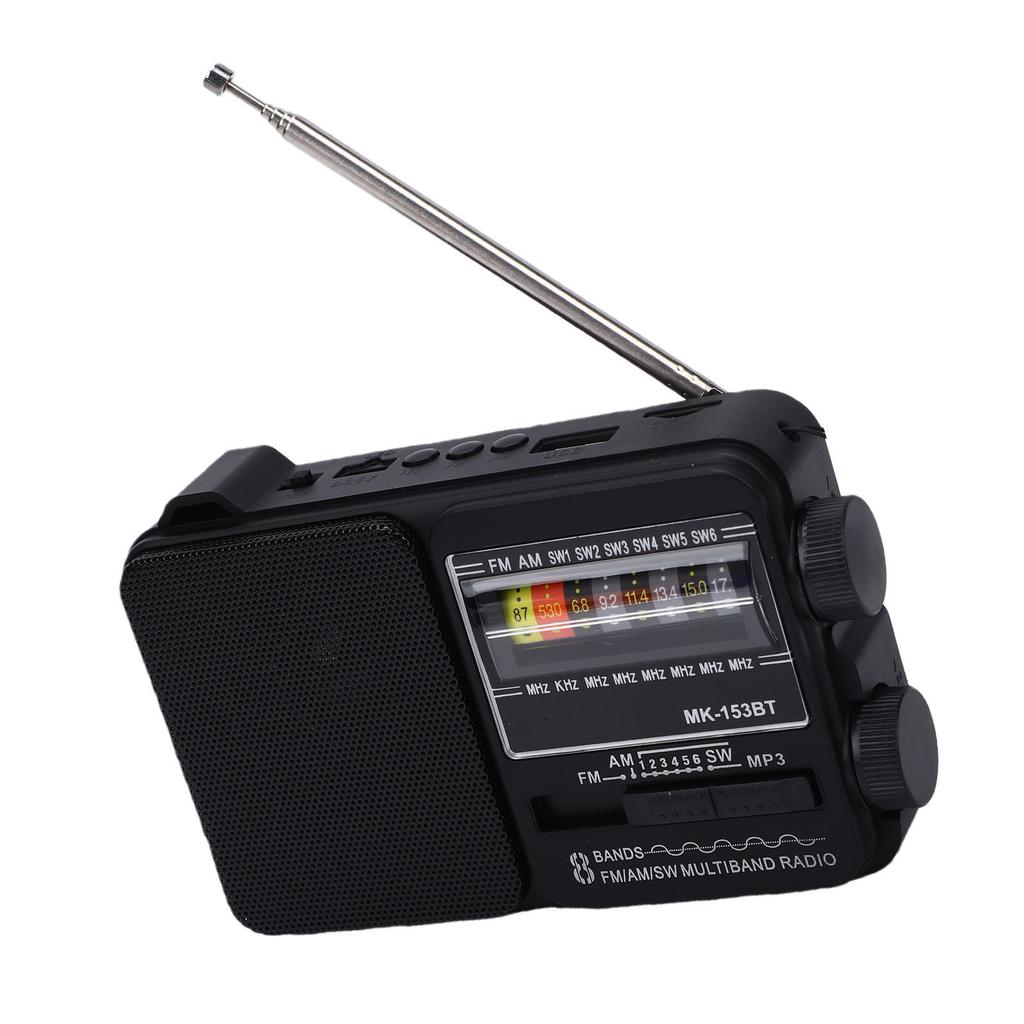 Портативное радио AM FM SW Bluetooth с фонариком, USB-зарядкой, коротковолновым диапазоном, воспроизведением с USB, большим регулятором для пожилых людей