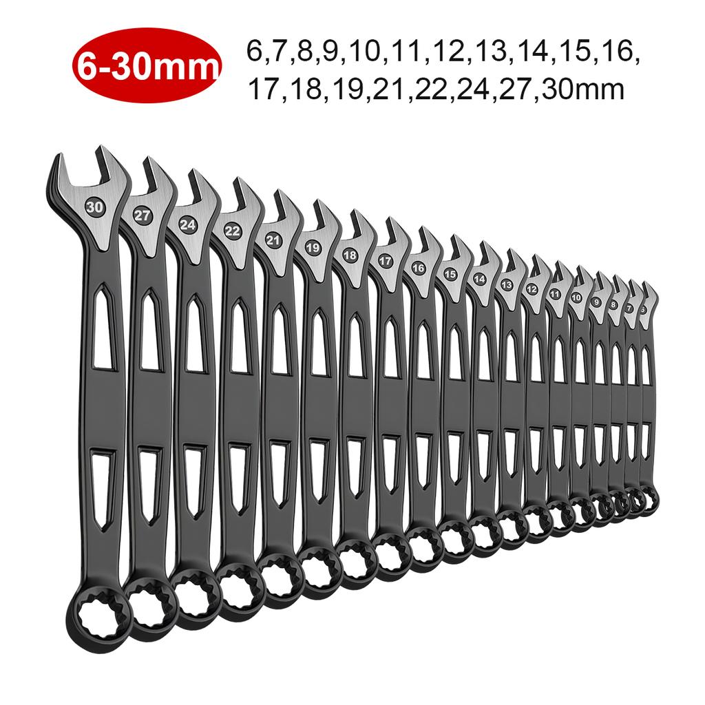 Complete Metric Combination Wrench Set, Metric Sizes 6mm - 32mm, Ideal for General Household, Garage, Workshop, Auto Repairs