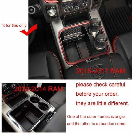 Center Storage Box Decor Frame Cover Trim For Dodge RAM 1500 2015-2017 Chrome