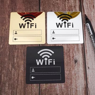 Наклейка на знак Wi-Fi, зеркальная поверхность, пароль для учетной записи, акриловый знак Wi-Fi, 3D зеркальная наклейка на стену для общественных мест, домашних магазинов, дома