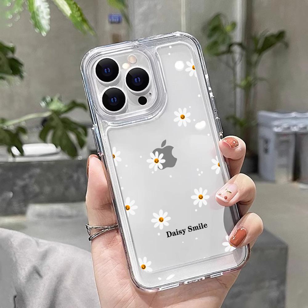 Модный Цветок Ромашка Роскошный Для Samsung Galaxy S21 S25 S24 Ultra S22 FE S23 Plus A55 A56 5G A16 A35 Прозрачный Мягкий Прозрачный Чехол